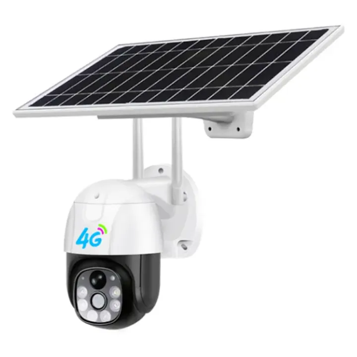 Camera de Supraveghere Exterior cu SIM 4G+Panou solar, Rotativa, Senzor de miscare, 3MP, HD, Difuzor, Microfon, Zoom Digital, Alerta telefon