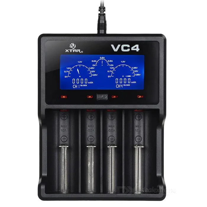 Incarcator XTAR VC4 pentru 4 acumulatori Li-Ion / Ni-Mh functie de masurare a capacitatii
