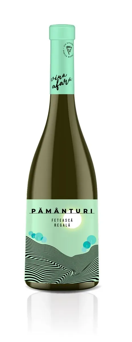 Vin alb demisec Sarica Niculitel Pamanturi, Feteasca Regala, 0.75 l