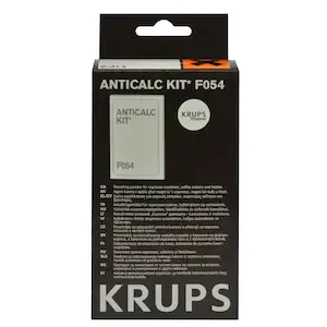 Set solutie decalcifiere Krups F054001A, 2x plicuri decalcifiere, 1x test duritate apa, compatibil cu espressoarele Krups automate si manuale, Krups Nescafe Dolce Gusto, cafetiere si fierbatoare