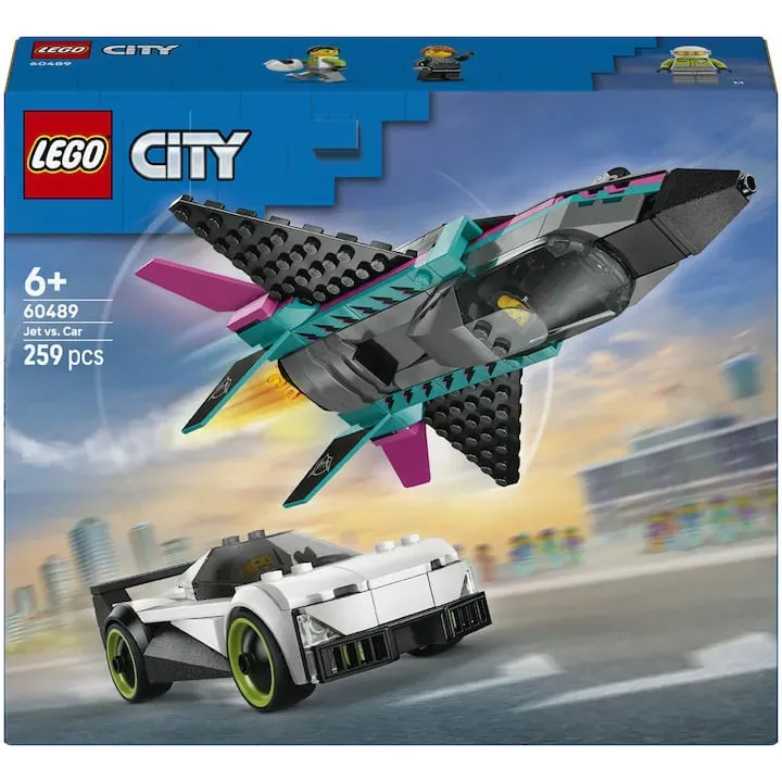 LEGO City - Avion cu reactie vs masina 60489, 259 piese