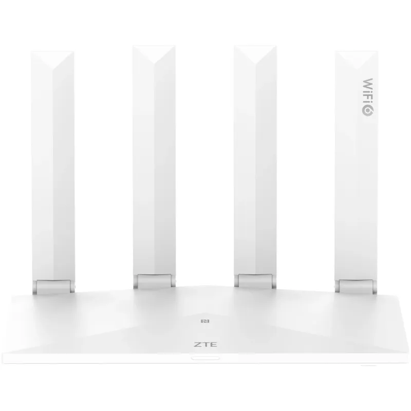 Router Wireless ZTE T3000, AX3000, Dual-Band, Wi-Fi 6, 160MHz Ultra Wide Bandwidth, zLink Boost, Easy Mesh, Dual - Core Qualcomm, 4GB RAM, 2GB Flash, NFC, ZTELink App, Alb