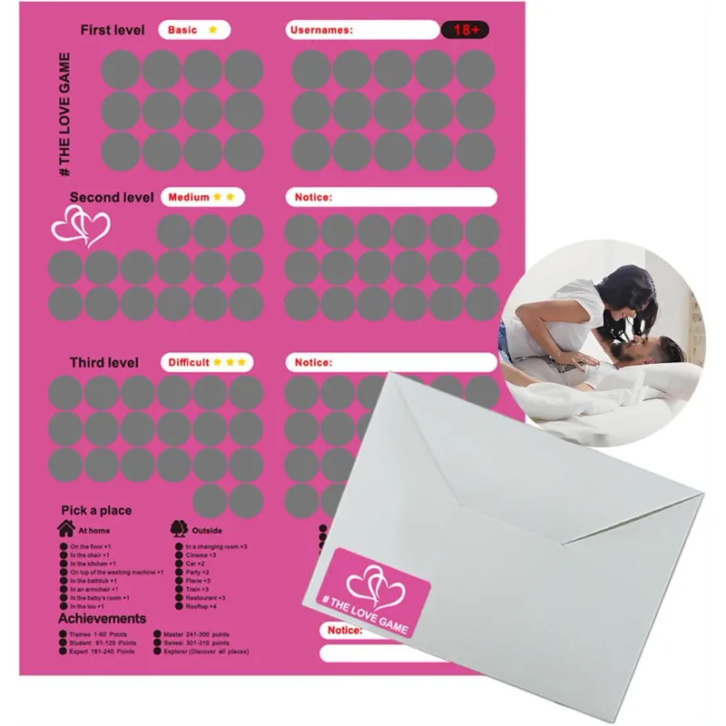 Set 100 carduri cu zgarieturi, jocuri erotice pentru cupluri, roz