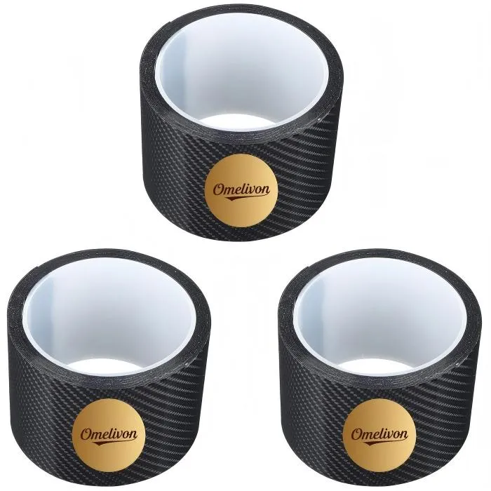 set 3 Car protective tape, Omelivon®, made of carbon fiber, used for thresholds, doors, bars, dashboard, waterproof, car modification, 5m x 10cm
