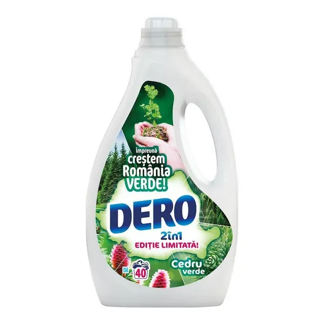 Detergent lichid Dero 2 in 1 Cedru Verde, 40 spalari, 2 l