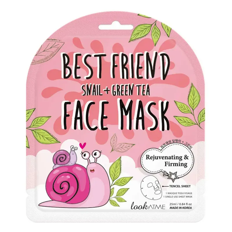 Masca servetel pentru rejuvenare si fermitate Look At Me, cu extract de ceai verde si extract de melc, 25 ml