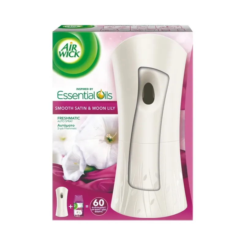 Odorizant de camera Air Wick Freshmatic Smooth Satin & Moon Lily 250ml + rezerva