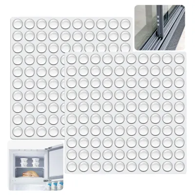 Set 200 butoni amortizare usi/sertare, NUODWELL, Zgomotizarea zgomotului si tamponarea, Usor de folosit, Pentru sertare, blaturi de masa, dulap, rame de imagine, articole de sticla si mobilier, Cauciuc, 10x3 mm, Transparent