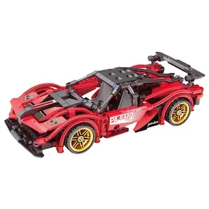 Set Constructie TEONA CONCEPT Masina Sport de lux, 488 Piese, rosie, 24cm