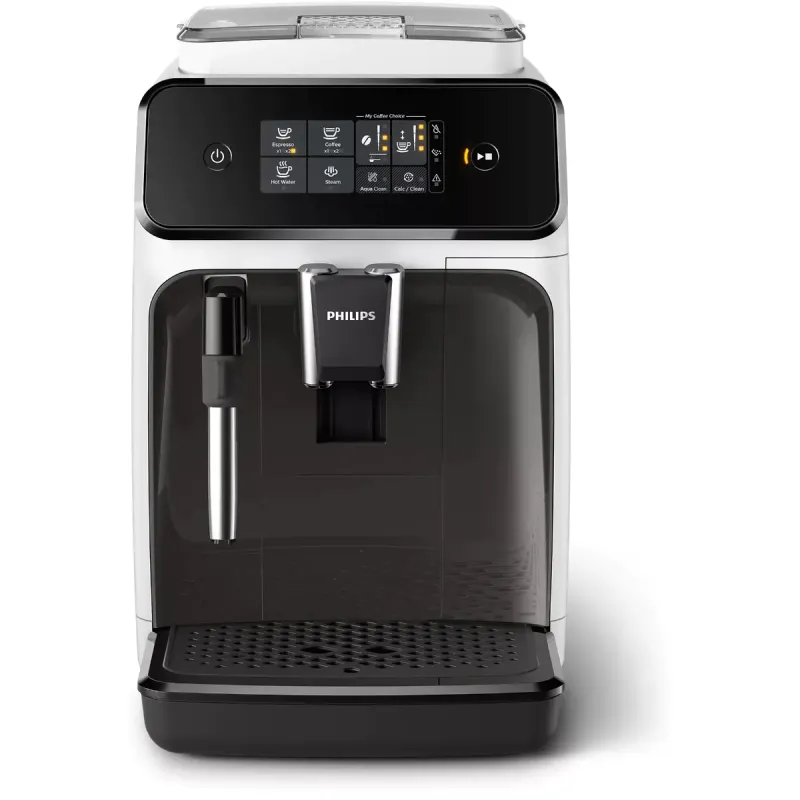 Espressor automat Philips EP1223/00, 1500W, 15 bar, sistem clasic de spumare, 2 bauturi, afisaj tactil, optiune 2 cesti, 12 setari macinare, rasnita ceramica, Alb