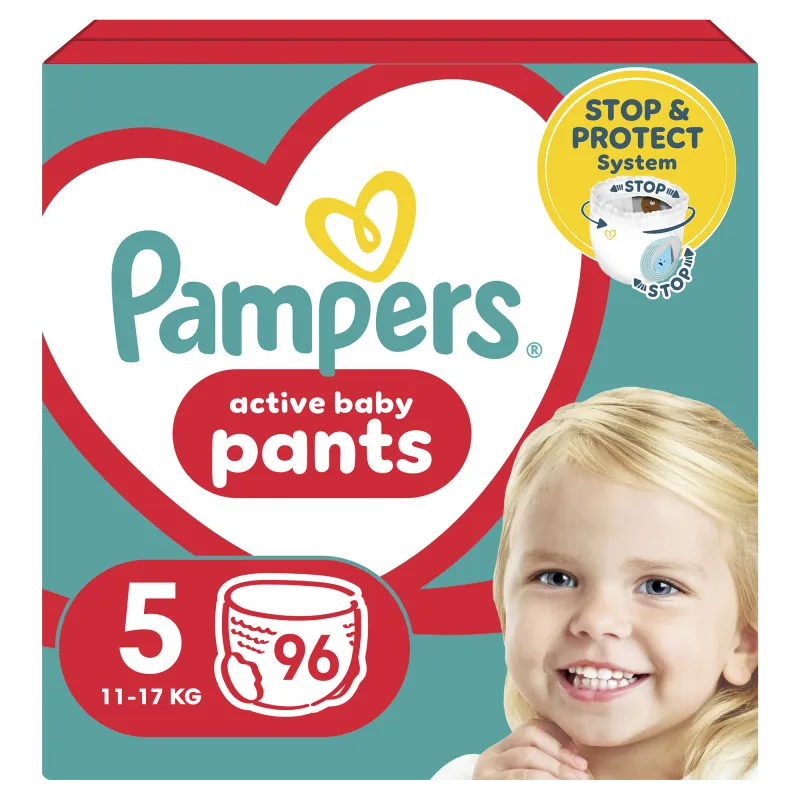 Scutece-Chilotel Pampers Active Baby Pants Mega Box Marimea 5, 11kg-17kg, 96 buc