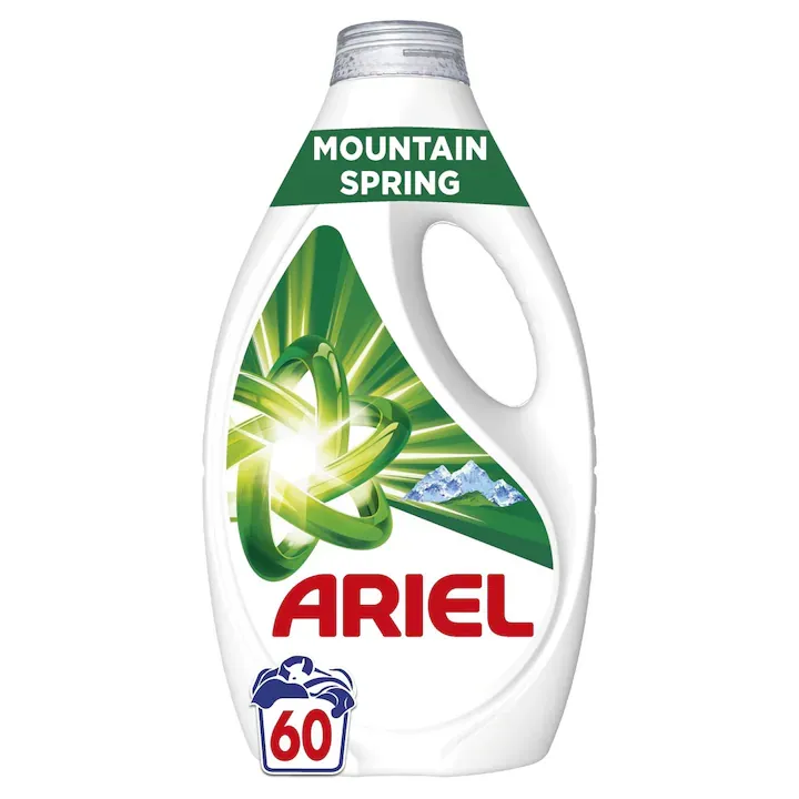 Ariel Detergent Lichid Mountain Spring 2700ml, 60 spalari