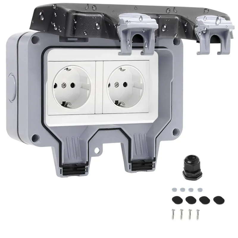 Priza electrica exterior, 6 cm adancime, subsoluri, santiere de constructii si aplicatii comerciale