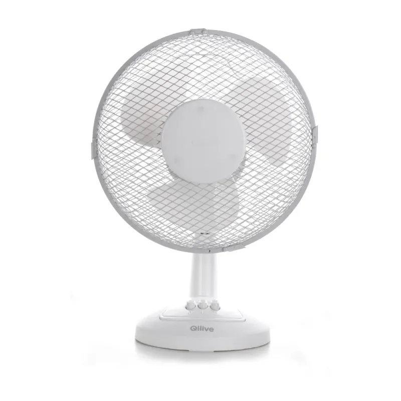 Ventilator de masa Qilive Q.6723, diametru 23 cm, 22 W, 2 viteze, alb