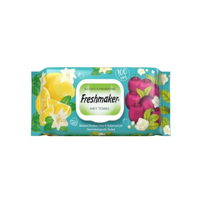 Servetele umede Freshmaker cu parfum de lamaie si cirese, 100 bucati