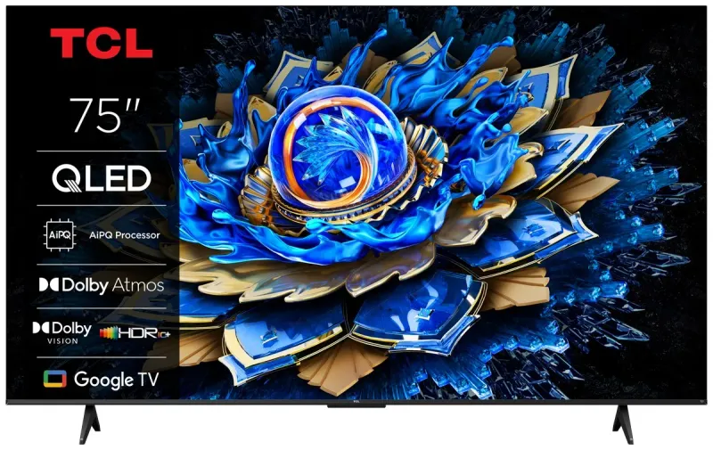 Televizor QLED Smart Google TV TCL 75T69C, 4K Ultra HD, 189 cm
