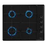 Plita pe gaz Teka HLX 640 KBC0E BK, 4 ochiuri, 60 cm, gratare metal, Email negru