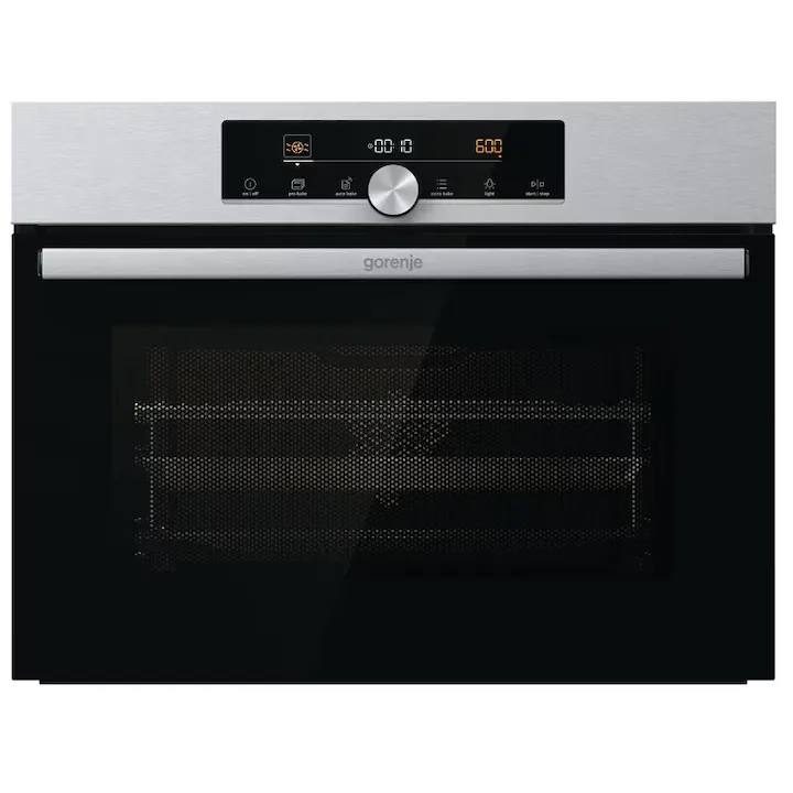 Cuptor compact incorporabil Gorenje BCM4547A10X, cu functie de microunde, 22 programe, 50 l, inox-Negru