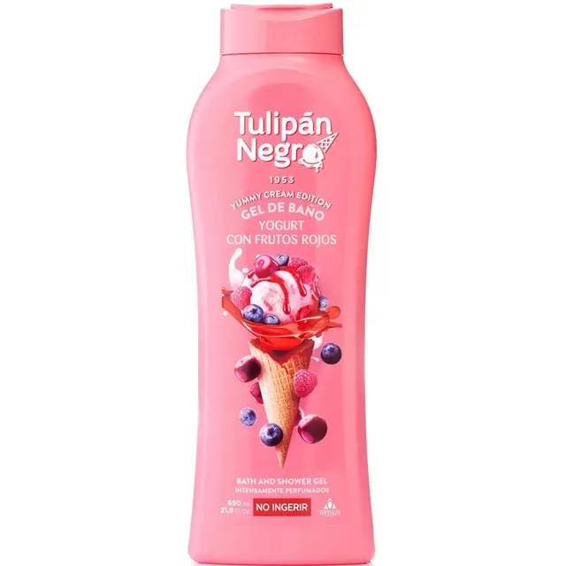 Gel de dus Tulipan Negro, iaurt si fructe rosii, 650 ml