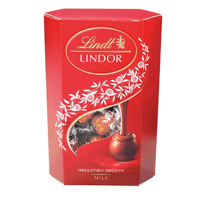 Praline de ciocolata umplute cu crema cu lapte Lindt Lindor, 200 g