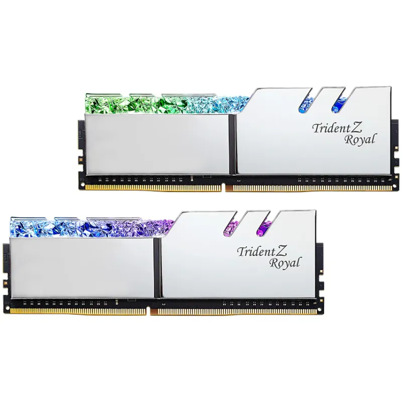 Memorie G.SKILL Trident Z Royal Silver, 16GB(2x8GB) DDR4, 4800MHz CL18, Dual Channel Kit