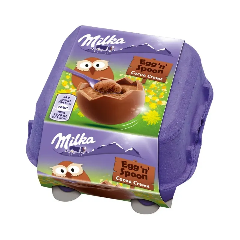 Oua de ciocolata cu crema cacao Milka, 136g
