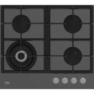 Plita incorporabila BEKO HILW64225SZG, Gaz, 4 arzatoare, Wok, gri zara