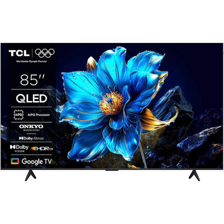 TCL QLED 85P7K, 214 cm, Smart Google TV, 4K Ultra HD, Clasa F