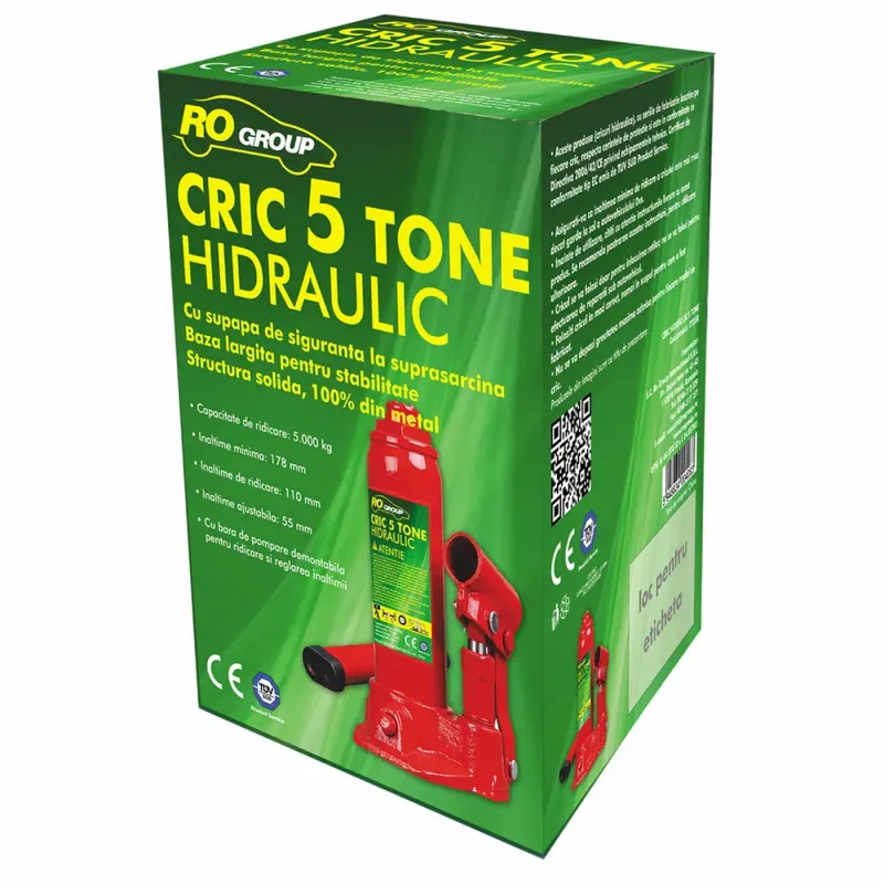 Cric hidraulic RoGroup cu capacitate de 5 tone