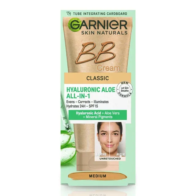 Crema BB de zi Garnier Skin Naturals Hyaluronic Aloe, nuanta medie, 50 ml