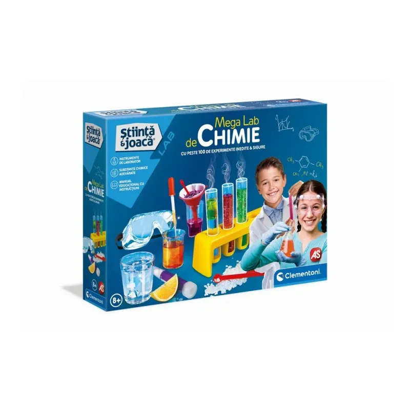Joc educativ Clementoni stiinta si joaca, mega lab de chimie