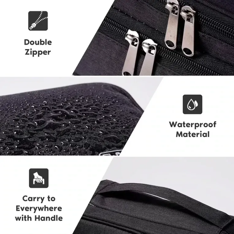 Organizator pentru depozitarea cablurilor cu doua niveluri, incarcatoarelor, unitatilor flash. Negru