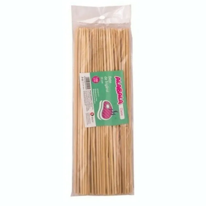 Bete din lemn Alabala pentru frigarui, set 100 bucati, 25 cm