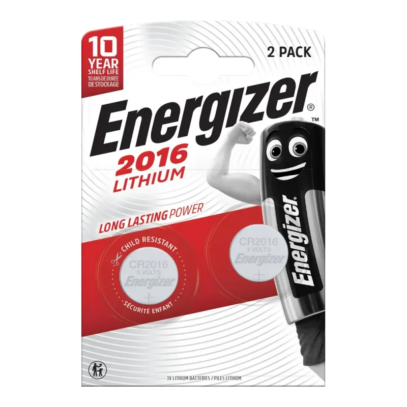 Baterii litiu Energizer, CR2016, 2 bucati