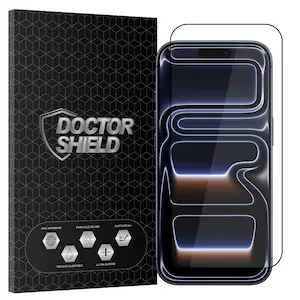 Folie Sticla Dr.Shield, Compatibil Apple iPhone 17 Pro, Full Cover 3D - Negru