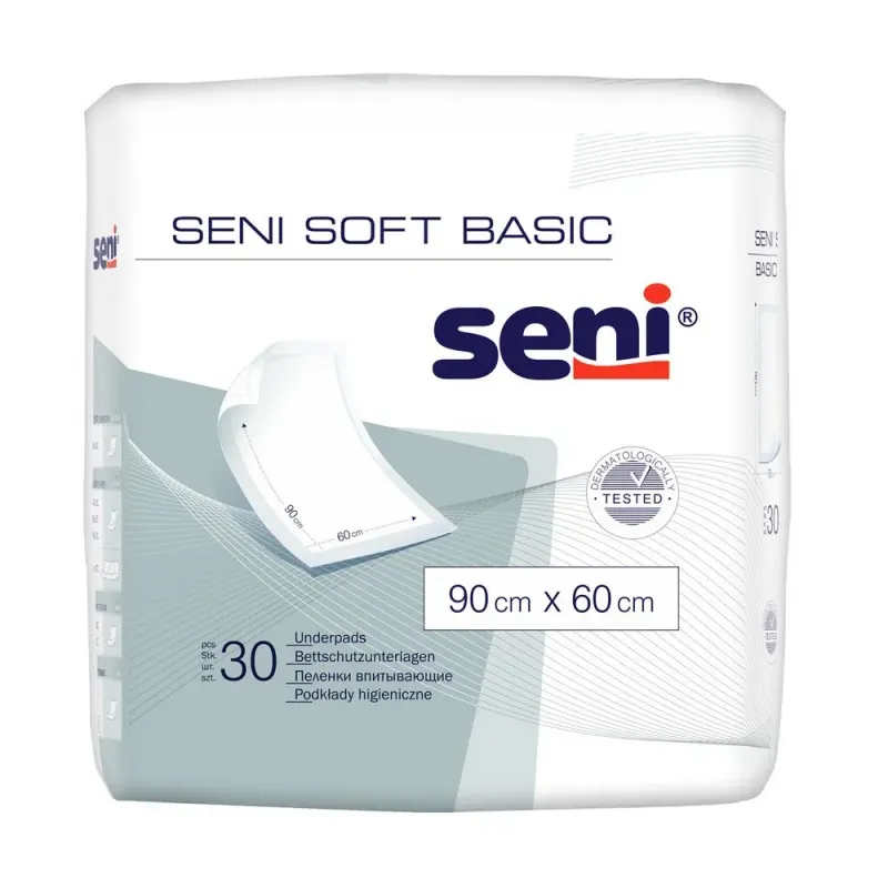 Aleze de protectie Seni Soft Basic, 90 x 60 cm, 30 bucati