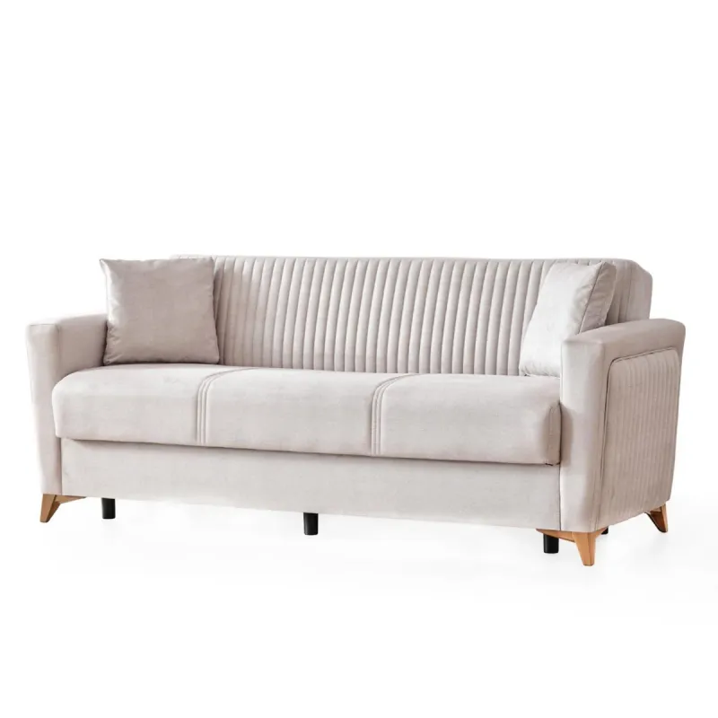 Canapea extensibila 3 locuri Puma, crem, 215 x 76 x 87 cm, 1C