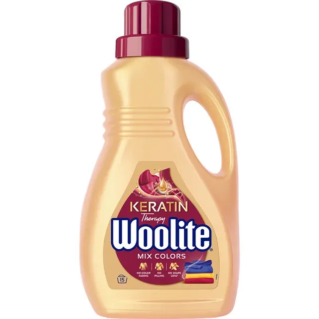 Detergent lichid pentru rufe Woolite Keratin Therapy Colors 15 spalari, 0.9 l