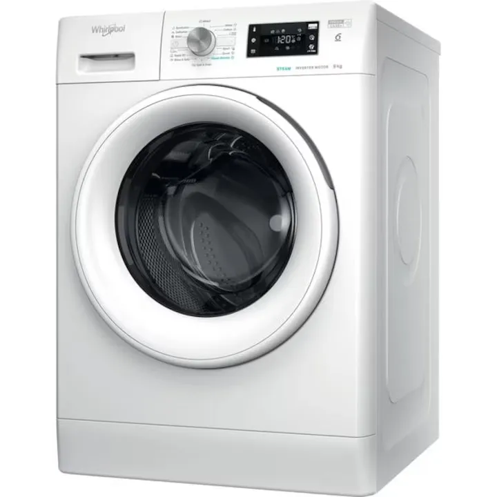 Masina de Spalat Rufe Frontala WHIRLPOOL FFB 9489 WV EE, Steam, 6th Sense, 9 kg, 1400rpm, Clasa A, Alb