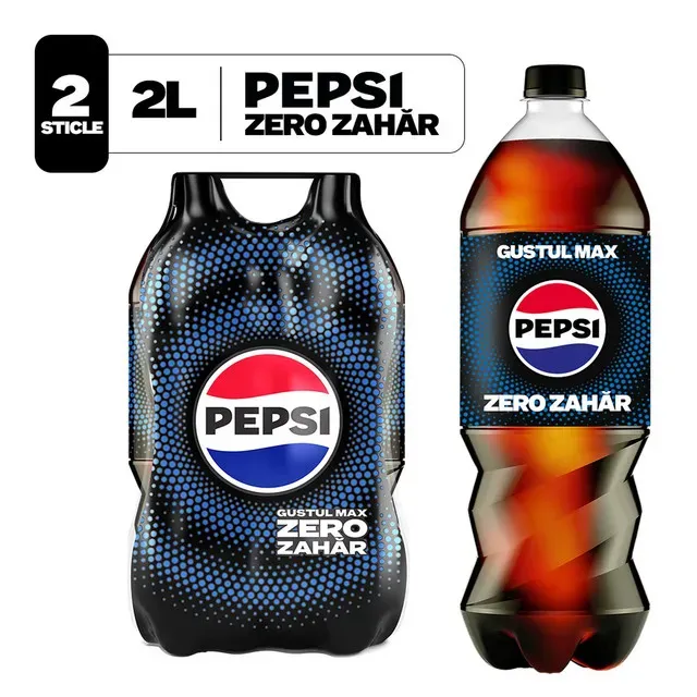 Bautura carbogazoasa Pepsi Zero Zahar, 2 x 2 l