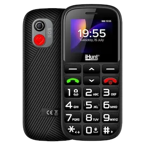 iHunt Senior Comfort, Display 1.77", Dual SIM, GSM, Bluetooth, Camera, Meniu Limba Romana, Taste Mari, Lanterna, Radio FM fara cablu, Baterie 1000mAh, Buton SOS, Sunet Puternic, Negru