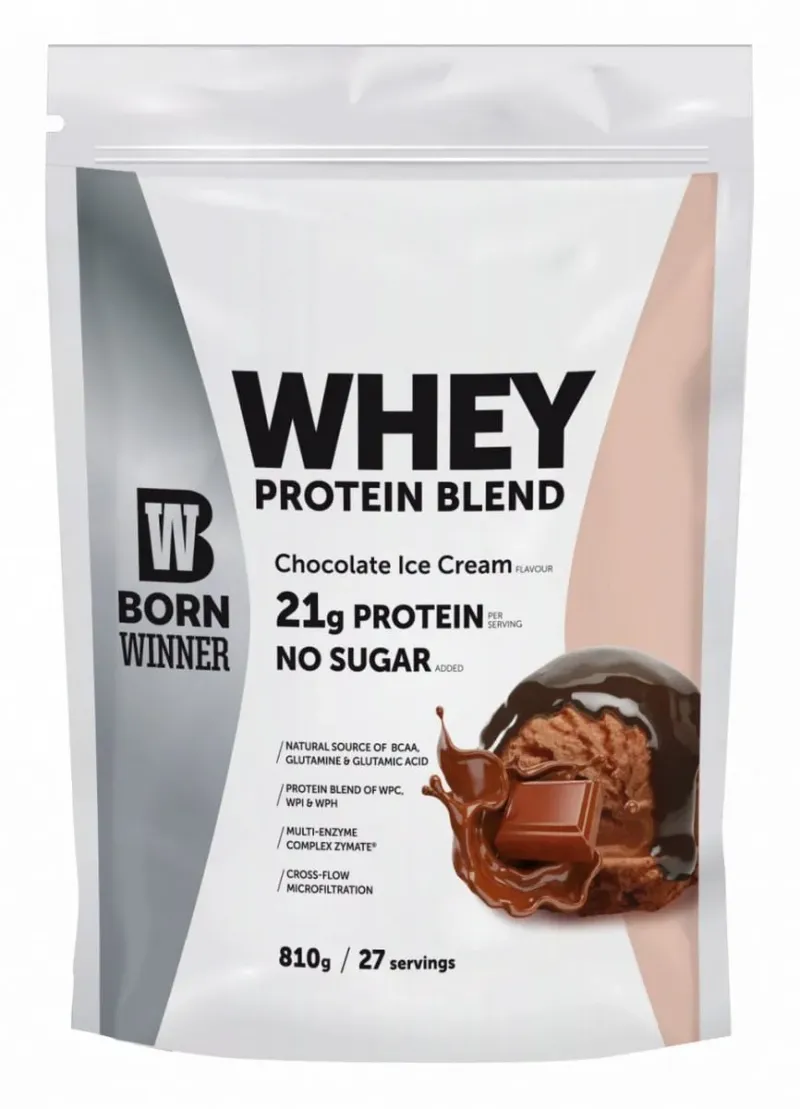 Amestec de proteine din zer cu aroma de inghetata de ciocolata Born Winner, 810 g