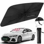 Parasolar Auto tip Umbrela Retractabila, Protectie Solara UV pentru parbriz masina, Pliabila si Usor de Utilizat, Cu Husa Eleganta, Universala pentru Parbriz Masina, 125x65 cm