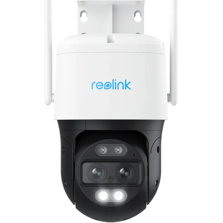 Camera de supraveghere pentru exterior Reolink Trackmix Series W760, 4K, 360 PTZ cu vizualizare dubla și urmarire automata, Color Night Vision, zoom hibrid 6X, Wi-Fi 2.4/5Ghz