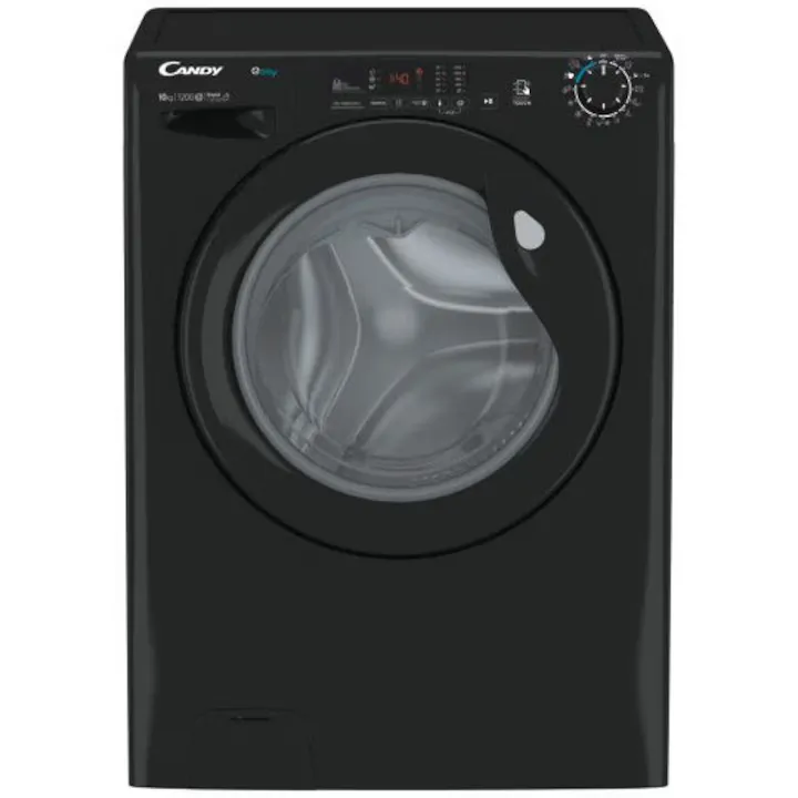 Masina de spalat rufe Candy Easy EY 12102DBBE/1-S, 10 Kg, 1200 RPM, Clasa E, cicluri rapide de spalare, 16 programe, Negru