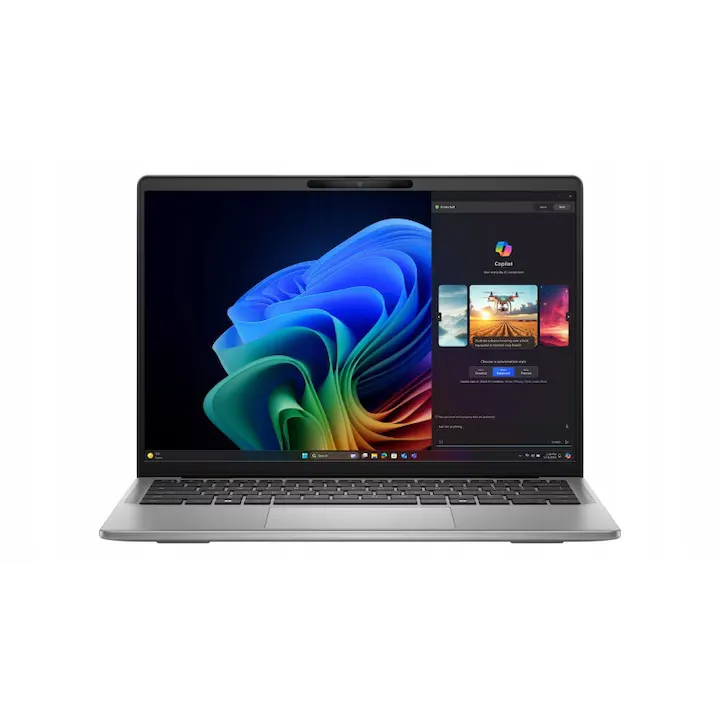 Dell Latitude 7455, Qualcomm Snapdragon X Plus, 16GB RAM, 512GB SSD, QHD+ 14" Touchscreen, 1.44 kg, argintiu