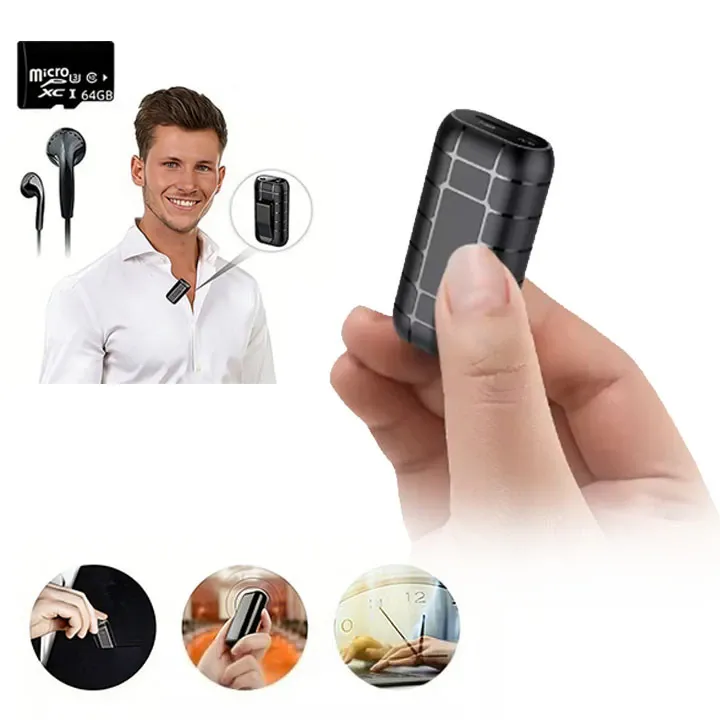 Reportofon Profesional, MOSMAOO®, 64 GB, 192 Kbps, Anulare Zgomot DSP, 1500 mAh, Inregistrare Continua 200+ Ore, Captare Omnidirectionala, Ideal pentru Cursuri, Sedinte, Conferinte, MP3/WAV, Negru