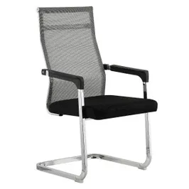 Scaun conferinta Rimala, fix, mesh + textil, gri + negru