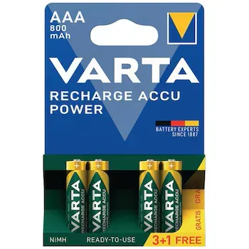 Acumulatori Varta AAA 800 mAh, Preincarcati, Ready2Use 3+1 gratis