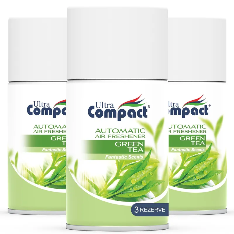 Pachet Rezerve Odorizant Camera Automat & Compatibil, Green Tea, Ultra Compact, 3 x 250 ml